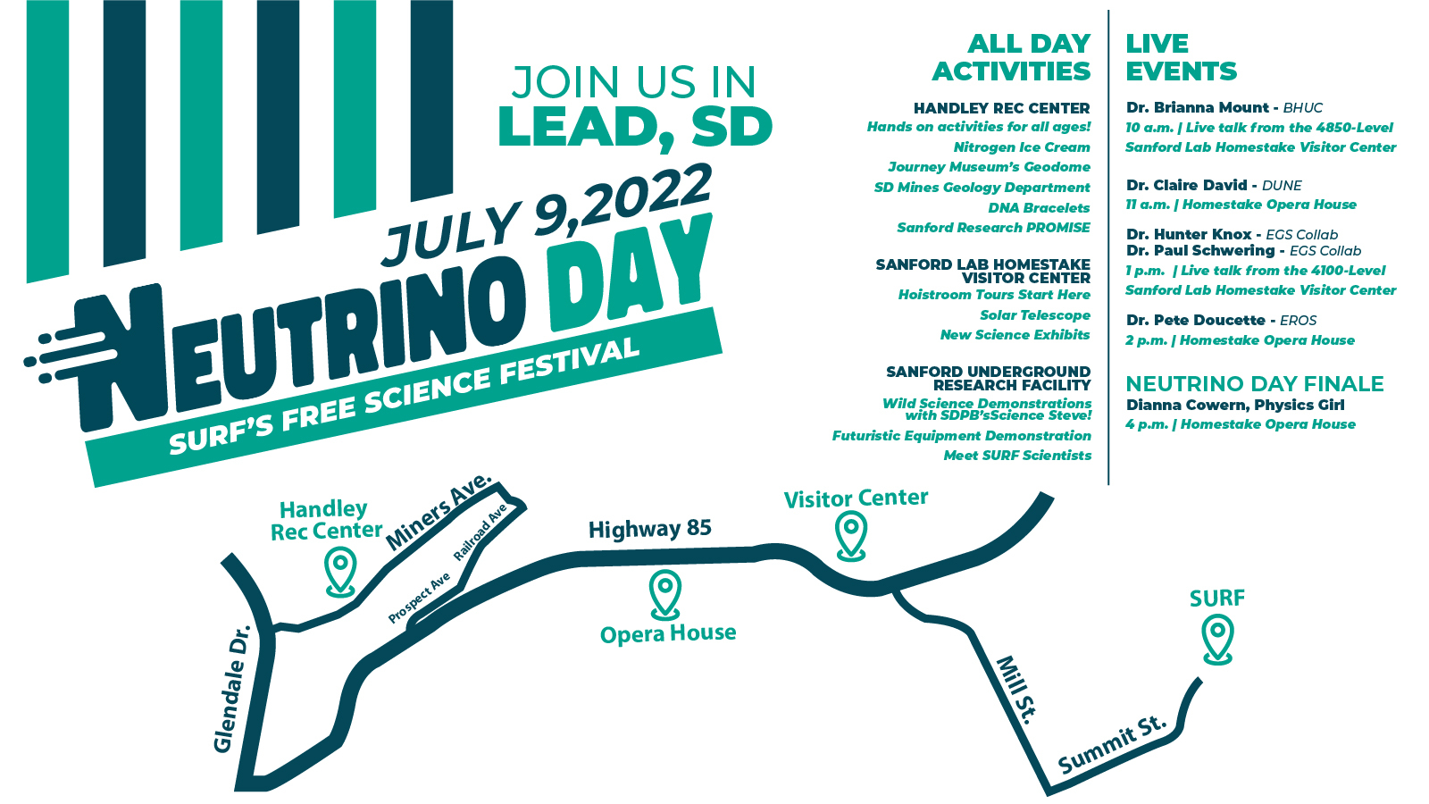 Neutrino Day 2022 across the map! Your guide to SURF’s free, citywide