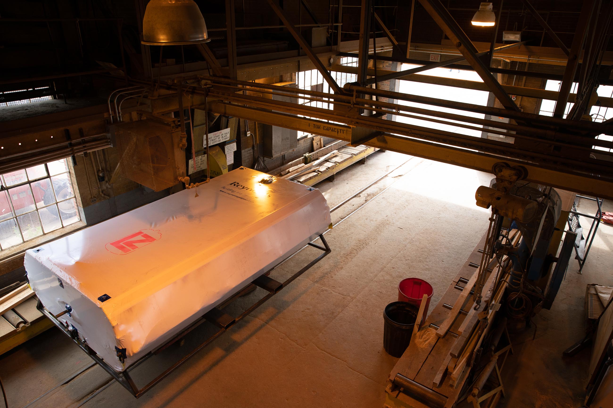 Acrylic tanks in sawmill