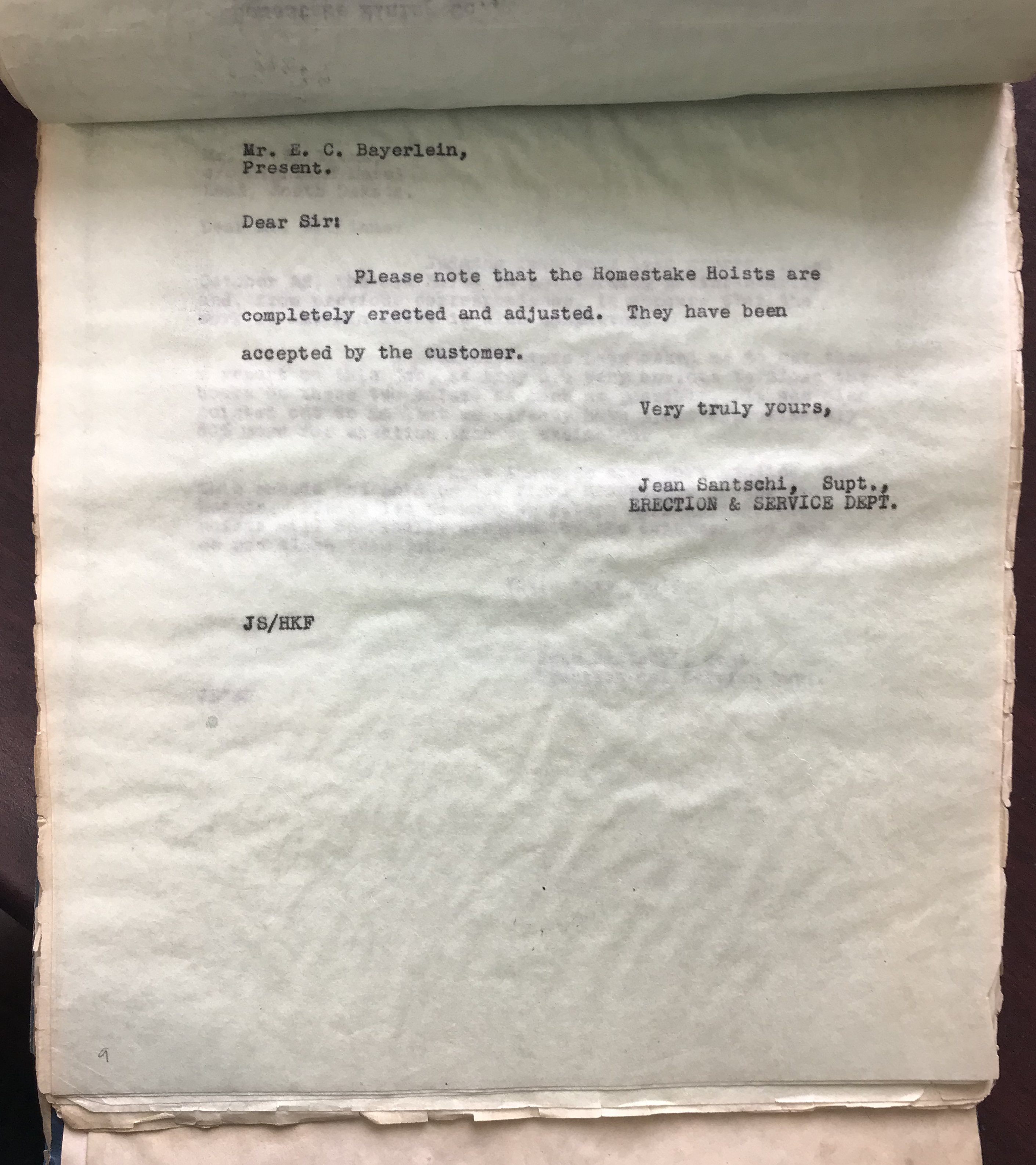 photograph of faded telegram