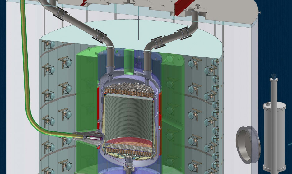 A CAD drawing of the LZ experiment