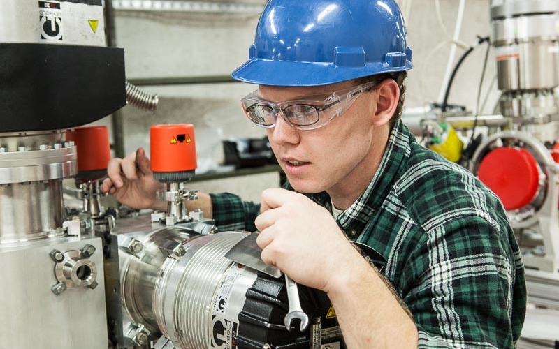 As a physics student at SD Mines, Thomas Kadlecek worked on assembling the CASPAR detector.