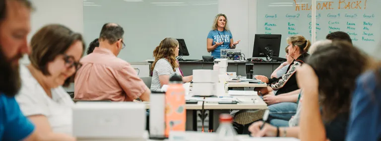 SURF science education specialist Ashley Armstrong leads educators in a professional development workshop in 2022.