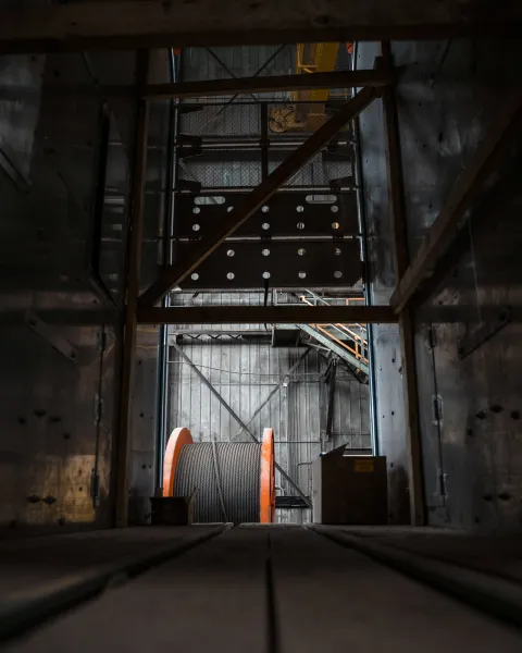The view from inside the cage